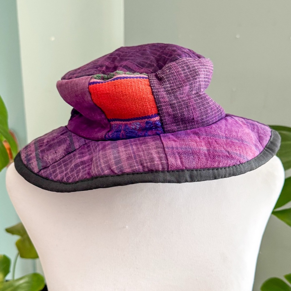 Vibrant Purple Patchwork Hat - image 2